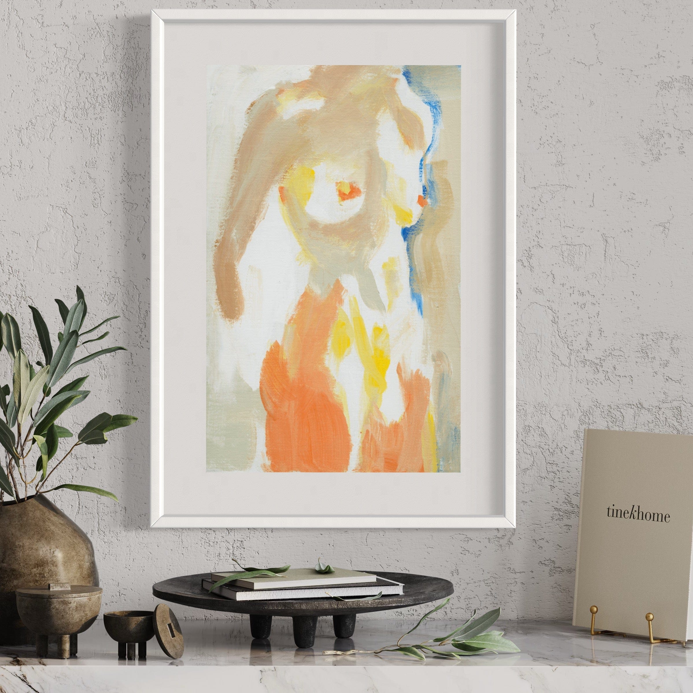 Pixels Art Print Nude Torso Abstract - Art Print