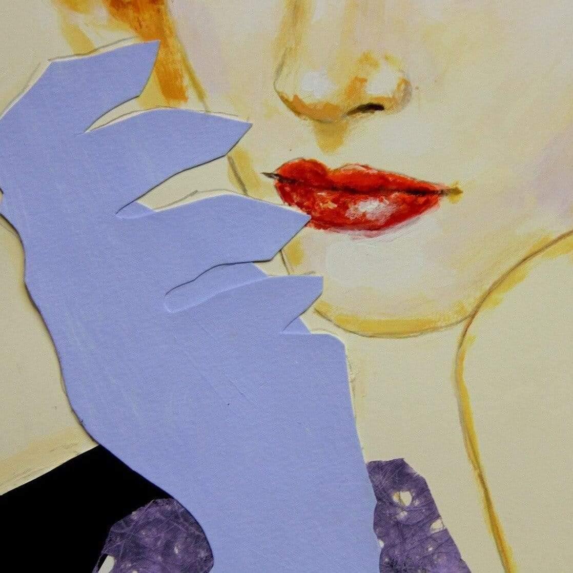 Colleen Ross Fine Art Gallery Works On Paper Satin Blue Gloves